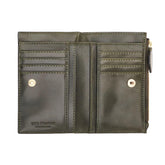 Portafogli in pelle donna con zip Isabella, Verde Scuro